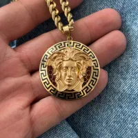 زنجیر و پلاک مدال گرندبند آویز طلا ورساچ|جواهرات|اراک, |دیوار