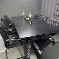 میز کنفرانس شیشه ای مشکی نو