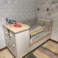 تخت کودک کمد دار و ننویی