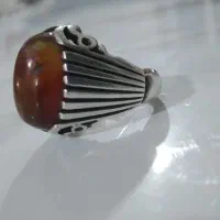 انگشتر رکاب نقره عقیق سرخ یمن