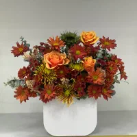 گل فروشی گلاریس باکس گل نارنجی و پاییزی خاص