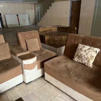 مبل ال ۷ نفره با میز وسط و پافین