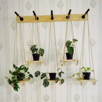 آویز گلدان دست‌ساز چوب روس با امکان سفارش