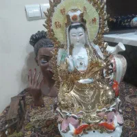 لمونژ مجسمه گلدان چینی گل برجسته دیوارکوب  قدیمی