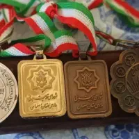 مدال زرد سفید مسی فلزی