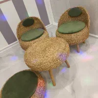 میز صندلی حصیری