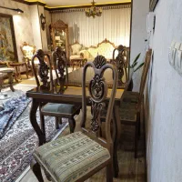 مبل و ناهار خوری دسته چوبی