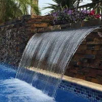 نازل پرده آب استیل 304 براق/آبنما دیواری