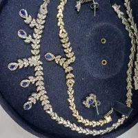 ست گردنبند و دستبند نقره و گوشواره