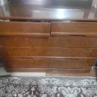 دراور قهوه ای گردویی رنگ چوب ۵ کشو سالم تمیز