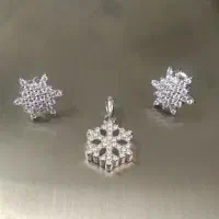 انگشتر گردنبند گوشواره نیم ست نقره|جواهرات|لنگرود, |دیوار