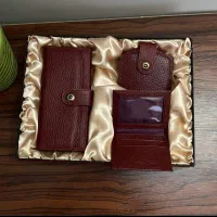 ست کیف پول و جاکارتی چرم و اینه هدیه ولنتاین