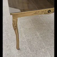 میز غذاخوری  ۶نفره با شیشه روی میز در حد نو