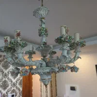 لوستر چینی ۸ شاخه با دیوارکوب ۲ شاخه