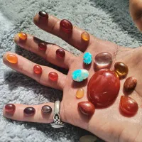 نگین انگشتر  عقیق فیروزه