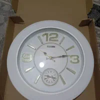 ساعت دیواری سفید طلایی کاملا نو