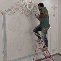 نقاشی وپتینه کاری ساختمان|خدمات پیشه و مهارت|آبیک, |دیوار