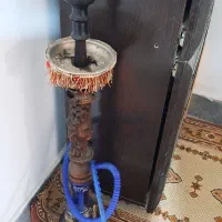 دو عدد قلیان تنه چوبی و دوعدد سری