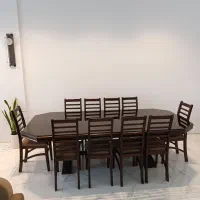 ست مبلمان راحتی ۷ نفره با میز ناهار خوری ۱۰ نفره