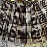 دامن پلیسه مجلسی کرم قهوه ای نونو