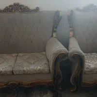 مبل راحتی رنگ کرم|مبلمان خانگی و میز عسلی|ابریشم, |دیوار