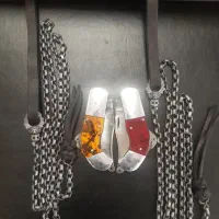 چاقو نیریزی کلکسیونی زنجیر یزدی مدبر شیر