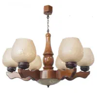 فروش لوستر چوبی و شیشه ای مطابق عکس