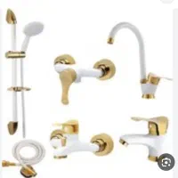 شیرآلات اهرمی سفید طلایی