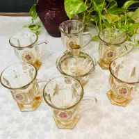 دو دست لیوان چای خوری پایه دار با دو عدد قندان ست|ظروف سرو و پذیرایی|تهران, آبشار|دیوار