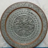 دیوارکوب بزرگ مسی قدیمی  50 سانتی تمام قلمزنی