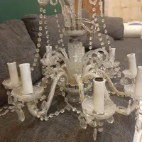 لوستر طلایی و شیشه ای|لوستر و چراغ آویز|اندیشه, شهرک صدف|دیوار