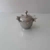 قندان قلم زنی ترک روکش نقره کوب