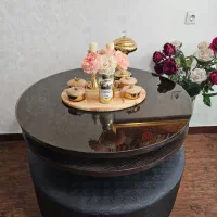 میز گرد۴نفره چوب راش چرخشی