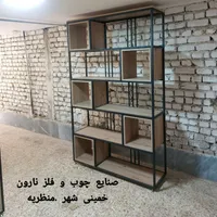 اسکلت فلزی قفسه کتابخانه ویترین دکور فلز و چوبی|دفتر کار|اصفهان, دانشگاه اصفهان|دیوار