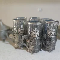 دو دست نیم لیوان گیره دار سیلور