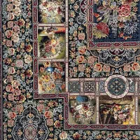 قالی ۹ متری ۷۰۰ شانه طرح باغ ارم