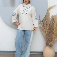 تونیک یقه و آستین گلدوزی