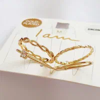 انگشتر پکی نگین دار زیرکنیا با روکش طلا