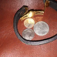 سکه قدیمی ودستبندچرم قفل استیل