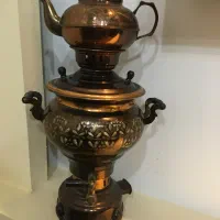 سماور قدیمی برقی مسی حکاکی شده