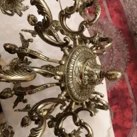 2 عدد لوستر 10 و 6 شاخه برنز قدیمی|لوستر و چراغ آویز|کرج, جهانشهر|دیوار