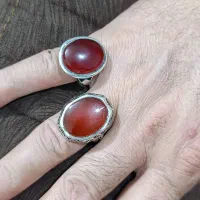 دوانگشتر زیبا مهرطاها عقیق یمن اصل معاوضه باگوشی|جواهرات|خرمآباد, |دیوار