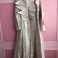 مانتو مزونی کرم طلایی ژاکارد ترک سایز ۳۶/۳۸