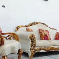 مبل نیمه استیل ۷نفره با یه مبل لاو