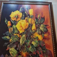 تابلو نقاشی رنگ روغن طرح گلدان و گل بسیار زیبا|تابلو، نقاشی، عکس|تهران, امیریه|دیوار