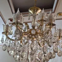 دو عدد لوستر بدنه آبکاری طلا