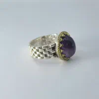 انگشتر نقره اسپرت نگین آمیتیست