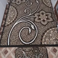 گلیم فرش طرح سنگ همراه با پادری ست