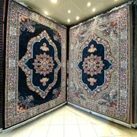 فرش ماهگل سرمه ای ۱۲ متری جفتی تعداد دار