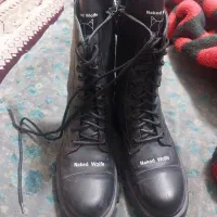 کفش زنانه چکمه ای زیپی و بندی سایز 39